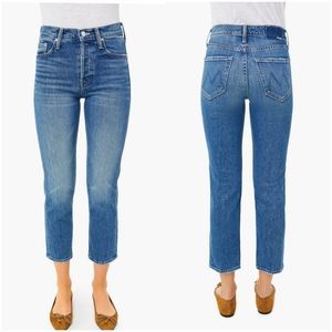 Mother the Tomcat running with scissors high rise straight leg crop jeans 26